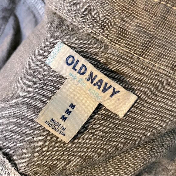 Old navy black tone jean style button down - Picture 4 of 4
